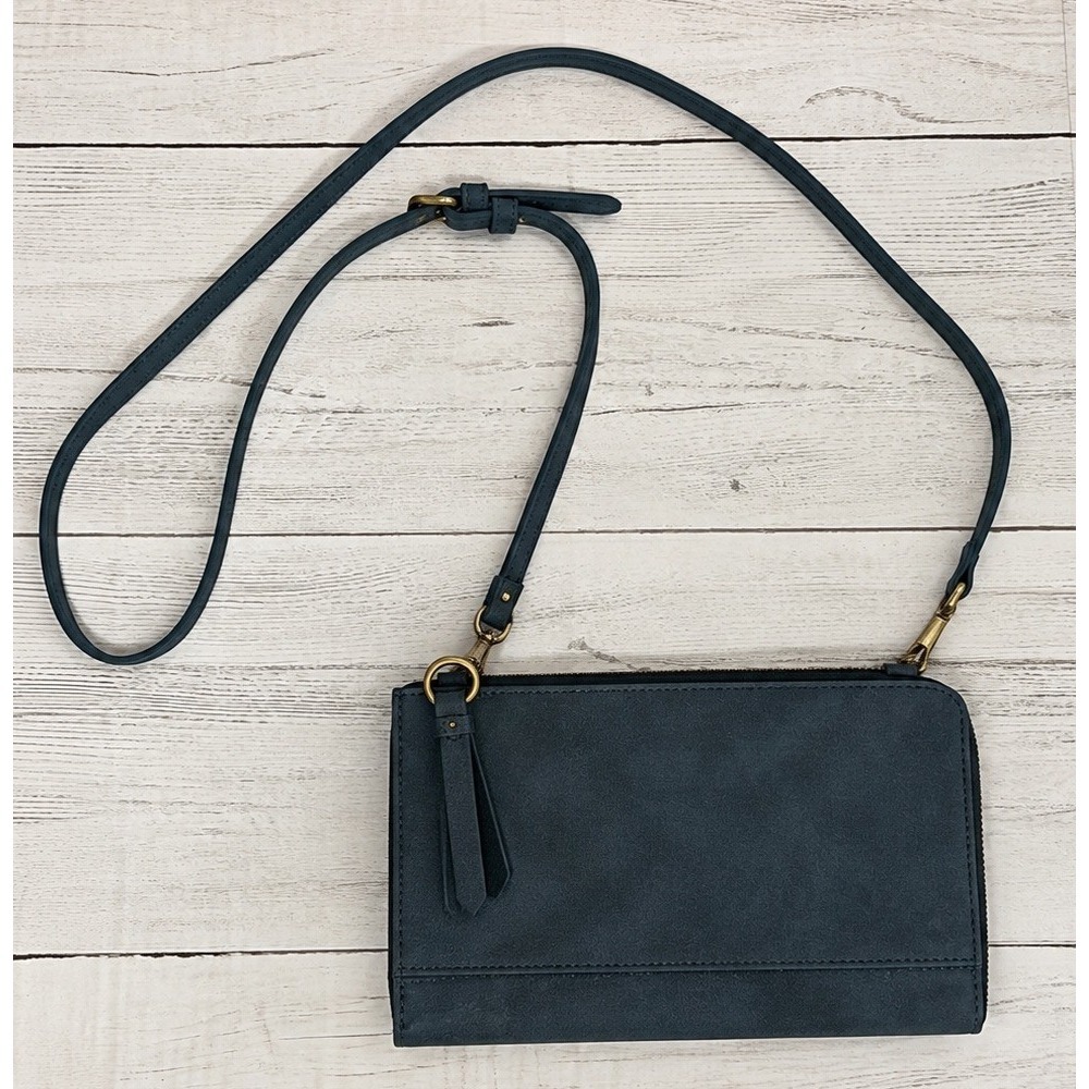 Joy Susan Crossbody Bag Teal Green Vegan Leather Faux Suede Clutch Handbag